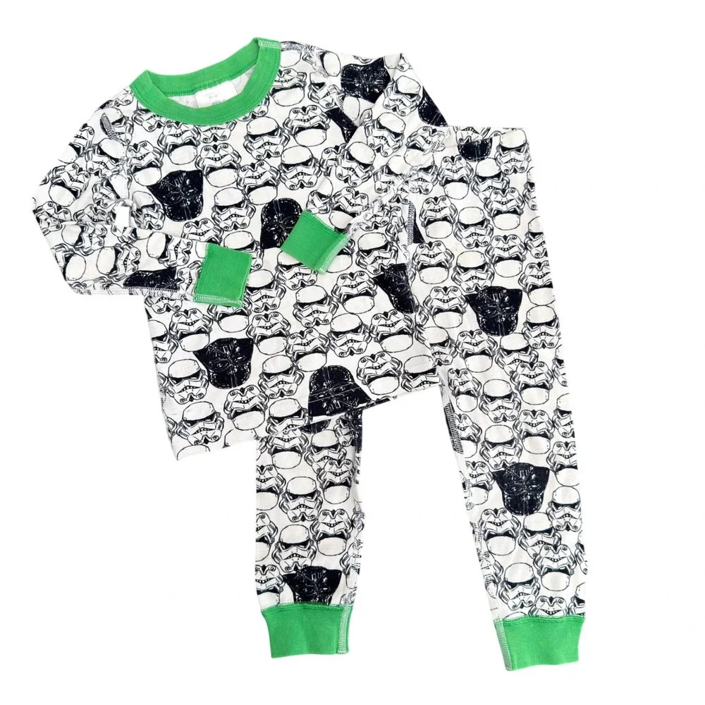 Hanna Andersson Star Wars Pajama Set Toddler 90 2T 3T White Darth Vader 42499